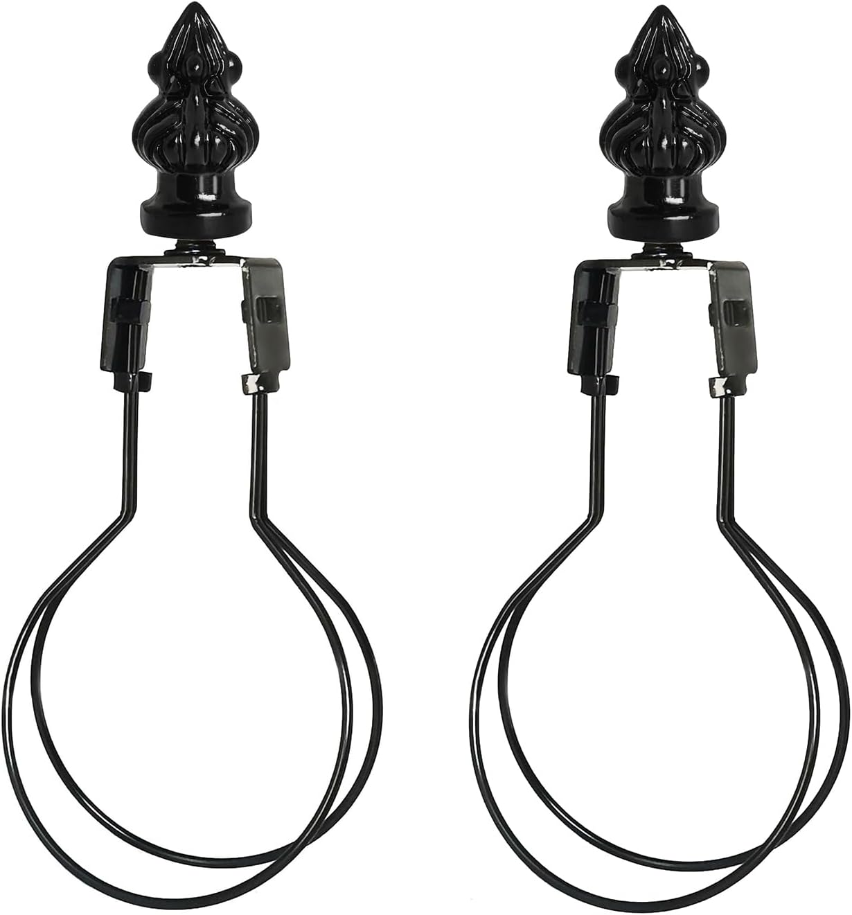 GY & CK® Antique Brass Clip On Lampshade Adapter Lamp Shade Light Bulb Clip Adapter Includes Decoration Finial, Spring Clip for Light Bulb
