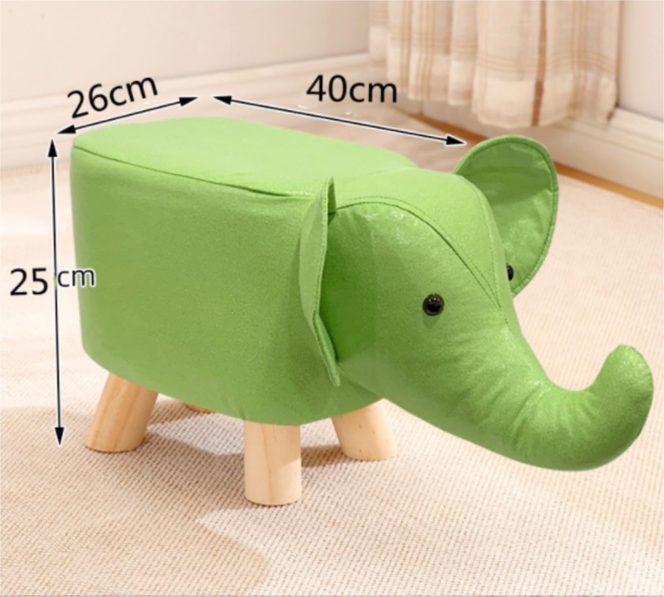 Ottomana Salón Reposapiés con Forma De Elefante Y Cojín Acolchado Suave Asiento Extra(Rot)