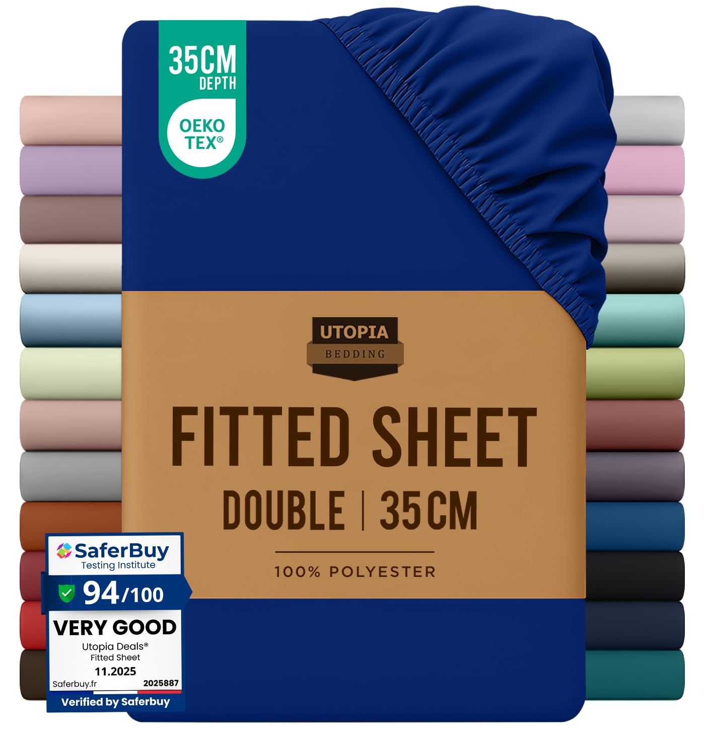 Utopia Bedding Fitted Sheet King, White - Deep Pocket 14 inch (35 cm) - Easy Care - OEKO-TEX Certified - Soft Brushed Microfibre Fabric - Shrinkage and Fade Resistant - Bottom Sheet — view 92