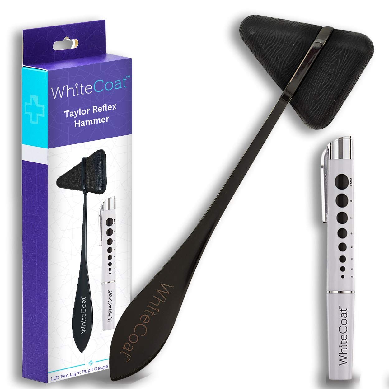 Buy White Coat Taylor Percussion Reflex Hammer Black with LED Pen