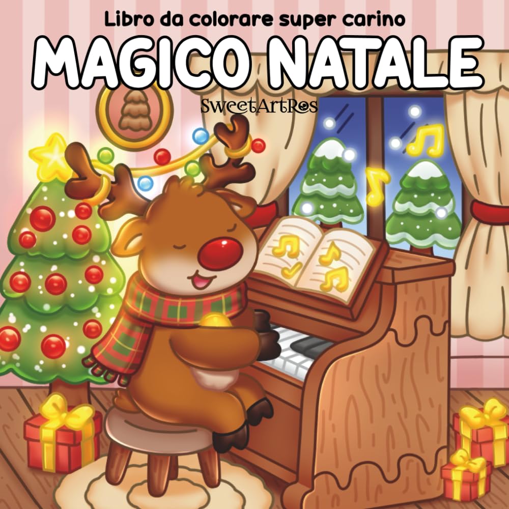 Magico Natale: Libro da colorare cozy per tutte le età con disegni facili e carini. Renne, pupazzi di neve, regali, biscotti e scene invernali da ... antistress perfetto per momenti di relax