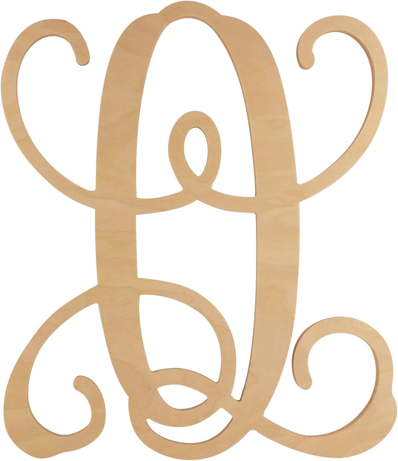Choose your Letter and SIZE! Single Vine Unfinished Letter 48 Hour Monogram (Q, 12)