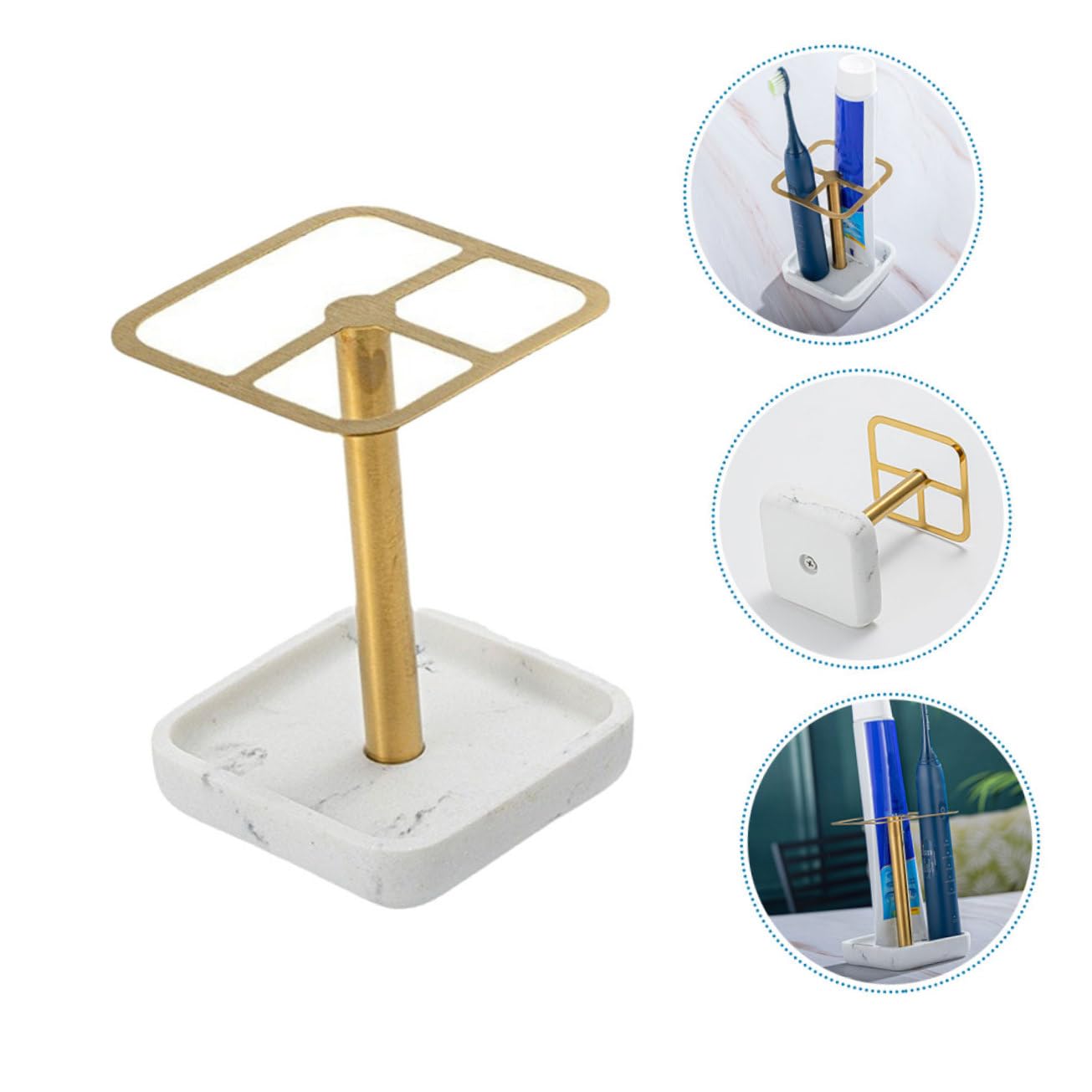MAGICLULU 2 Pz Porta spazzolino da denti libreria Accessori portapennelli da trucco pennello da trucco titolare supporto da appoggio bagno Portaspazzolino Staffa in acciaio inossidabile 304