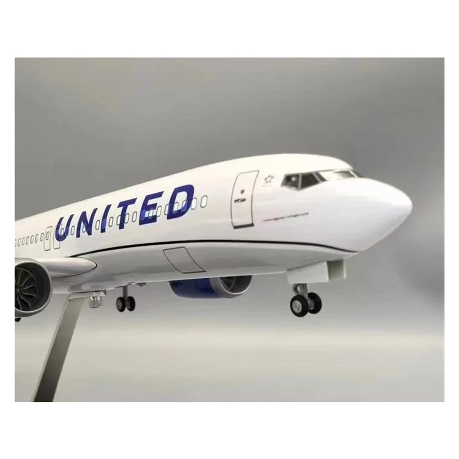 Skala samolotu 47CM dla Boeinga 737 samolotu United Airlines Model odlewu samolotu samolot Model samolotu dekoracja biuro nadaje się do wyświetlania (bez światła)