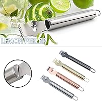 Vista 5 de WAGA Zester de limón con cuchillo de canal, herramienta de acero inoxidable para cítricos, rallador de zester naranja, pelador de cítricos