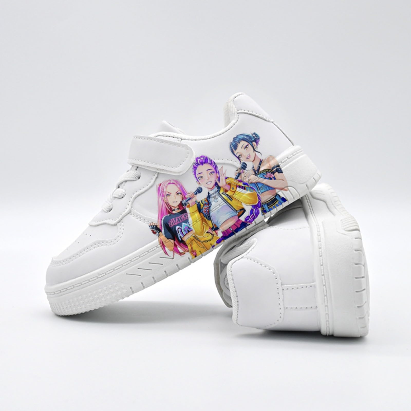 Baskets Blanches pour Filles, Nouvelle Collection de Printemps de Baskets décontractées pour Enfants avec Fermeture Velcro