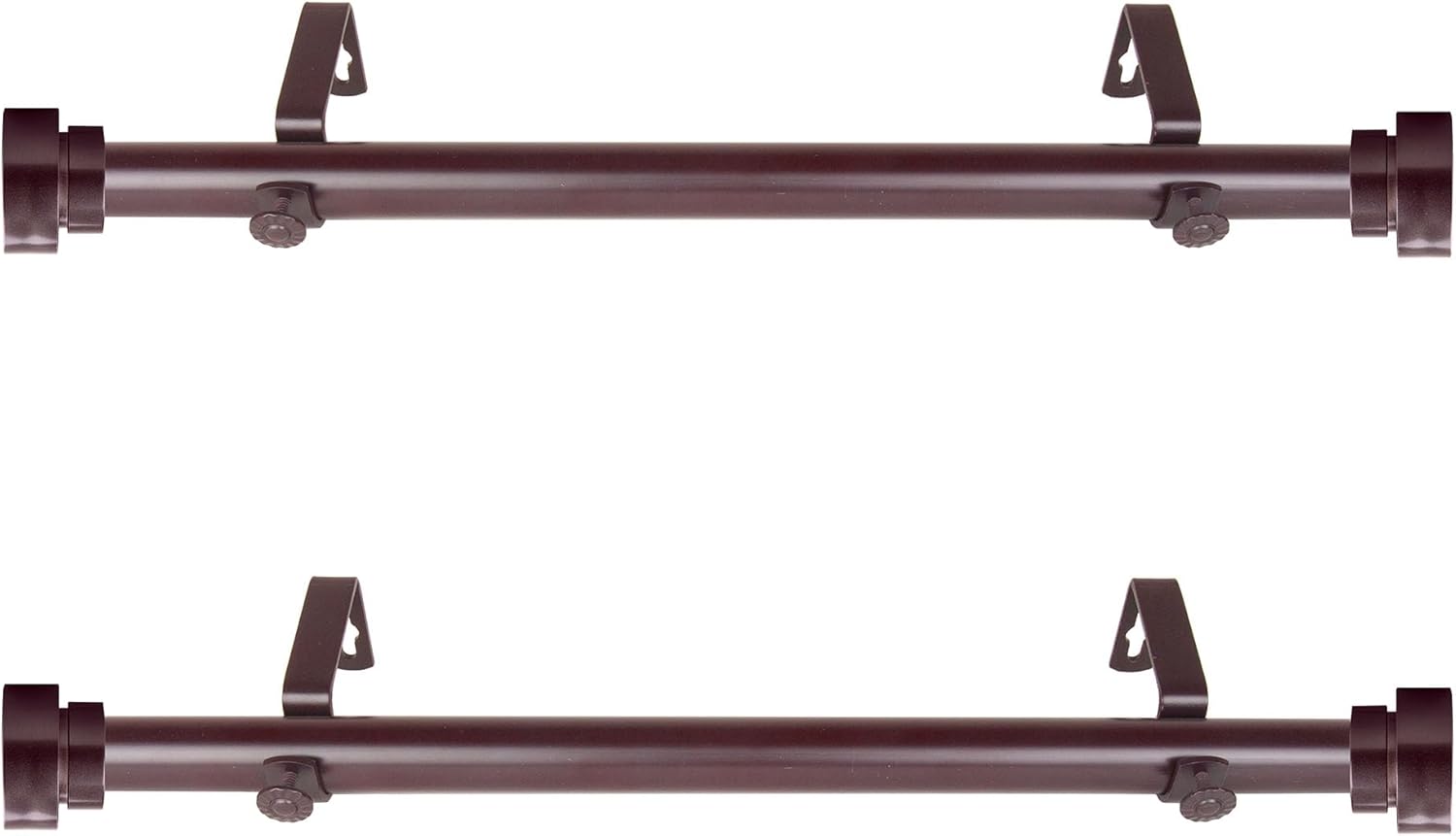 1 inch Side Curtain Rod 12-20 inch (Set of 2) - Black