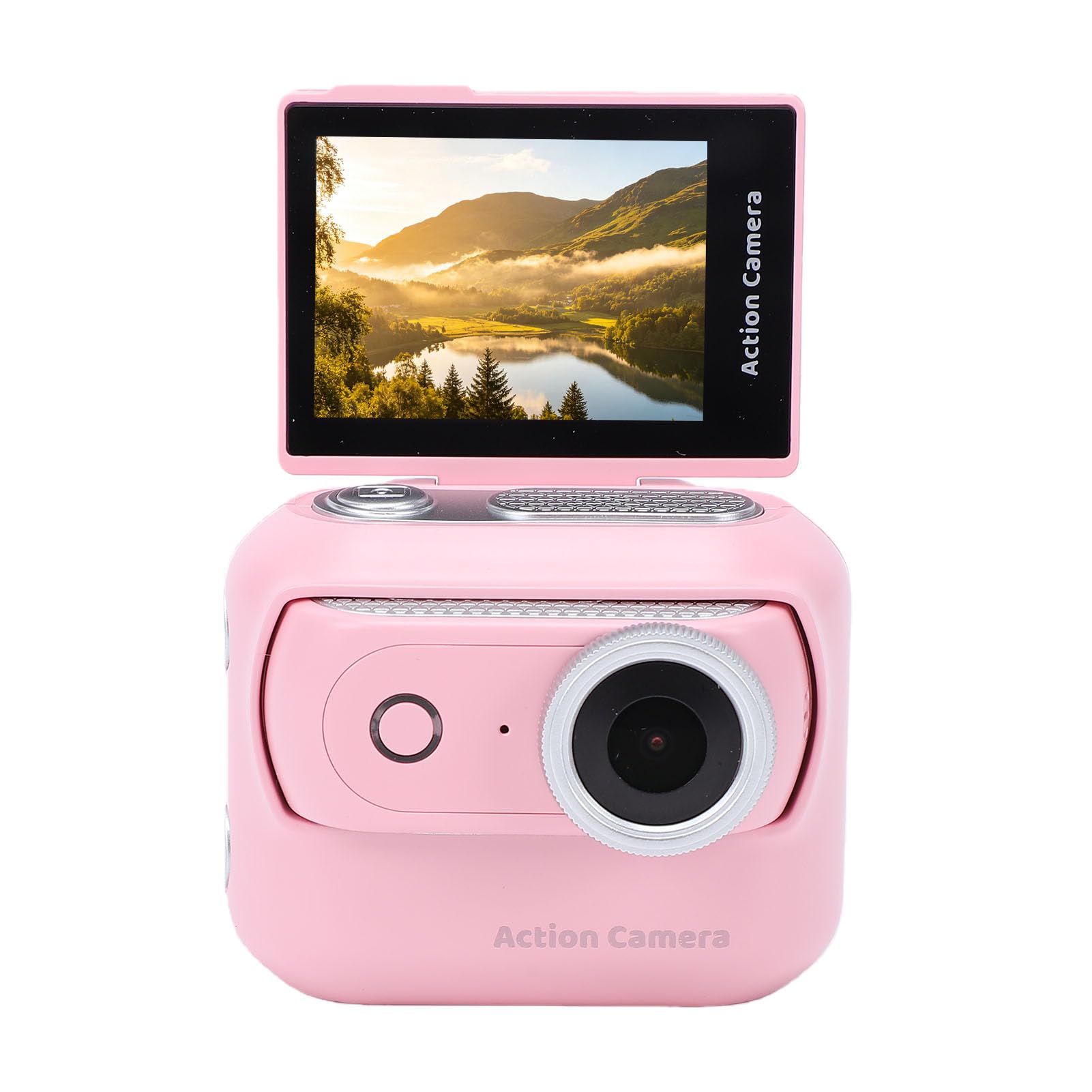 Action Camera 4K con Schermo Ribaltabile Magnetico, Mini Fotocamera Wireless da 48 MP per il Pollice per Vlogging, Fotocamera Sportiva a Doppia Batteria per Ciclismo, Sci, Viaggi, Videocamera