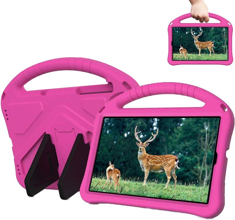 LfdygcdKids Case for Lenovo Tab E10 (TB-X104F) 10.1 Inch/Tab 4 10 Plus,Shockproof Cover with Handle and Stand for E10 Pink