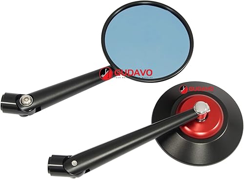 Miniatura 6 de Motocicleta Redonda retrovisor Espejos Rojo M8 M10 CNC Aluminio Espejos Para APRILIA dorsoduro caponord shiver tuono rs rsv millefalco rst pegaso