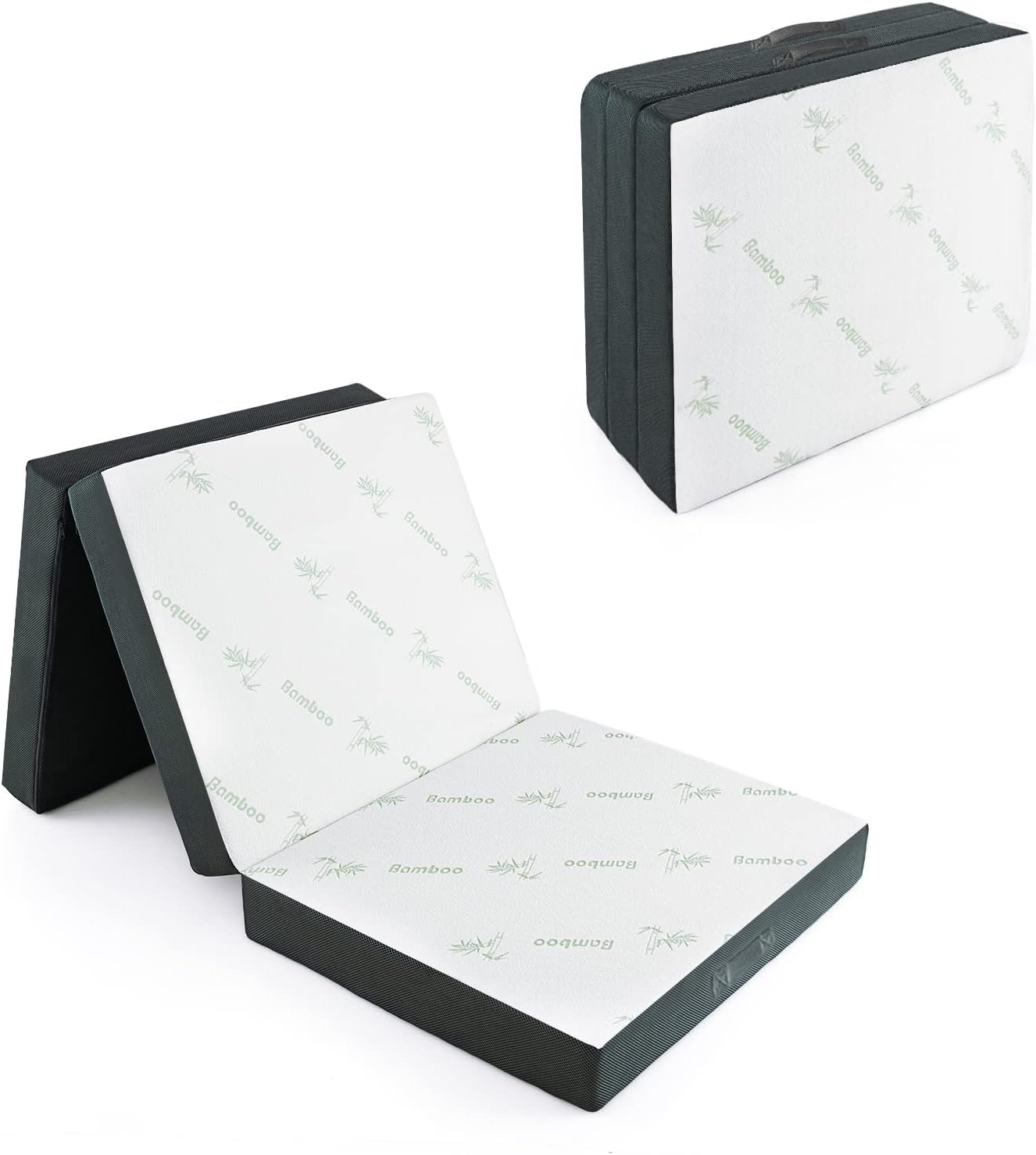 Giantex 4Inch Tri Folding Mattress, Foam Mattress Topper with Bamboo Fiber Cover