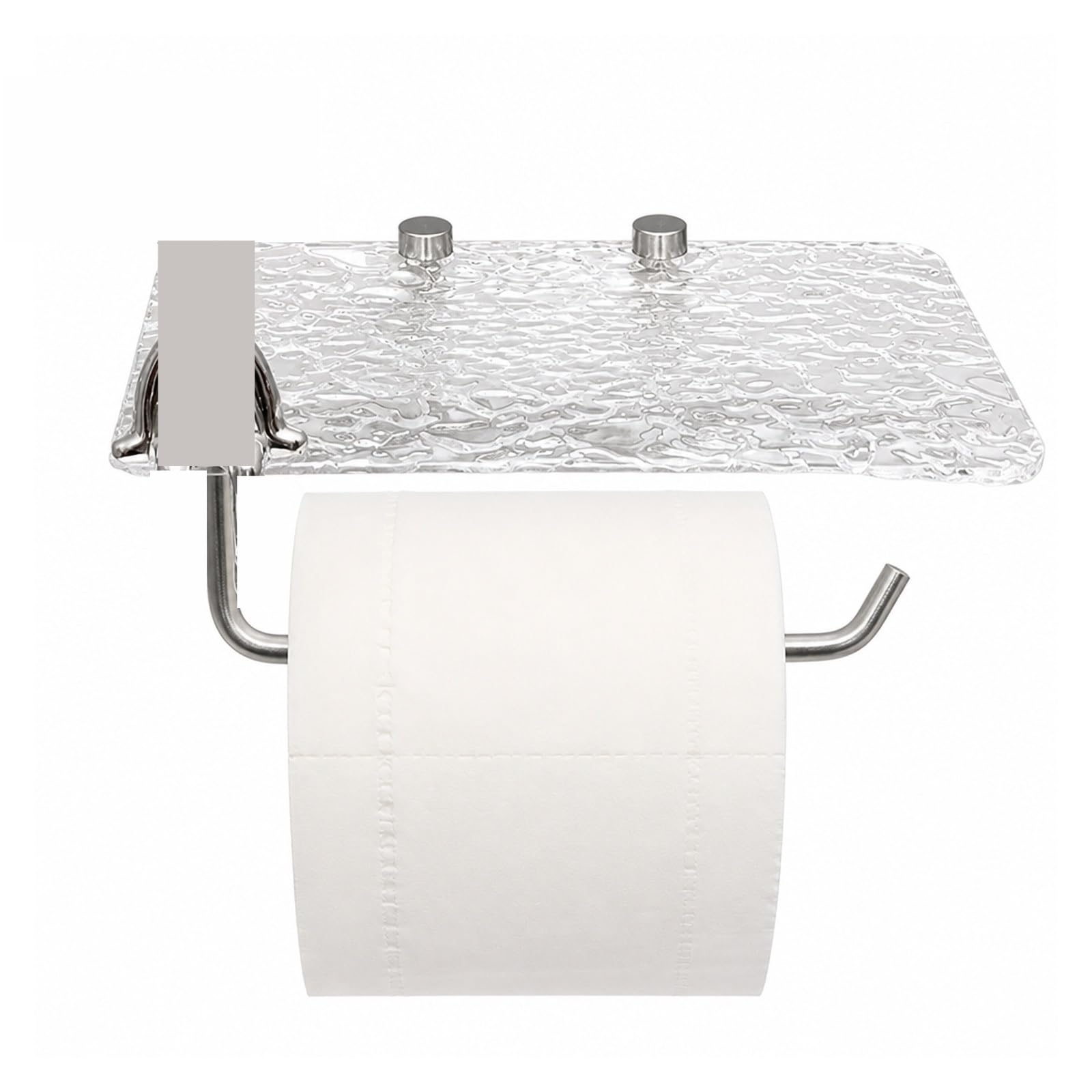 Toilet Roll Holder, Gold Toilet Paper Holder With Shelf Acrylic Bathroom Rack,for Bathroom