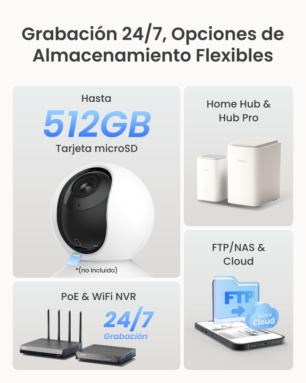 Reolink Camara Seguridad Interior 4K WiFi 6 Zoom óptico 3X, E1 Zoom | WiFi 2,4/5 GHz, Zoom óptico 3X, Seguimiento Automático, Cámara Interior Niños y Mascotas, Detección Personas/Mascotas/Llanto