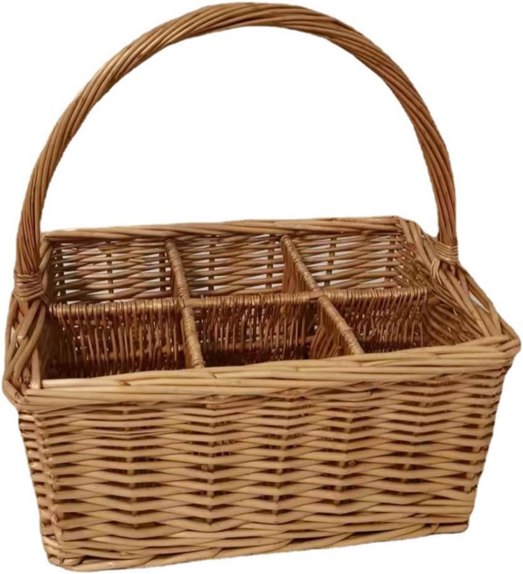 Picnic Backpack, Wicker Picnics Basket Light Weight Fashion Basket Travel Camping Basket for Dining and Wine Storage