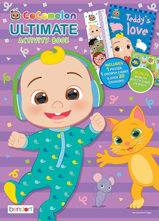 Cocomelon Coloring Book | Coco Melon Ultimate Activity Book | 32 Pages | 1 Poster | Growth Chart | Over 30 Stickers | Memory Game | Officially Licensed