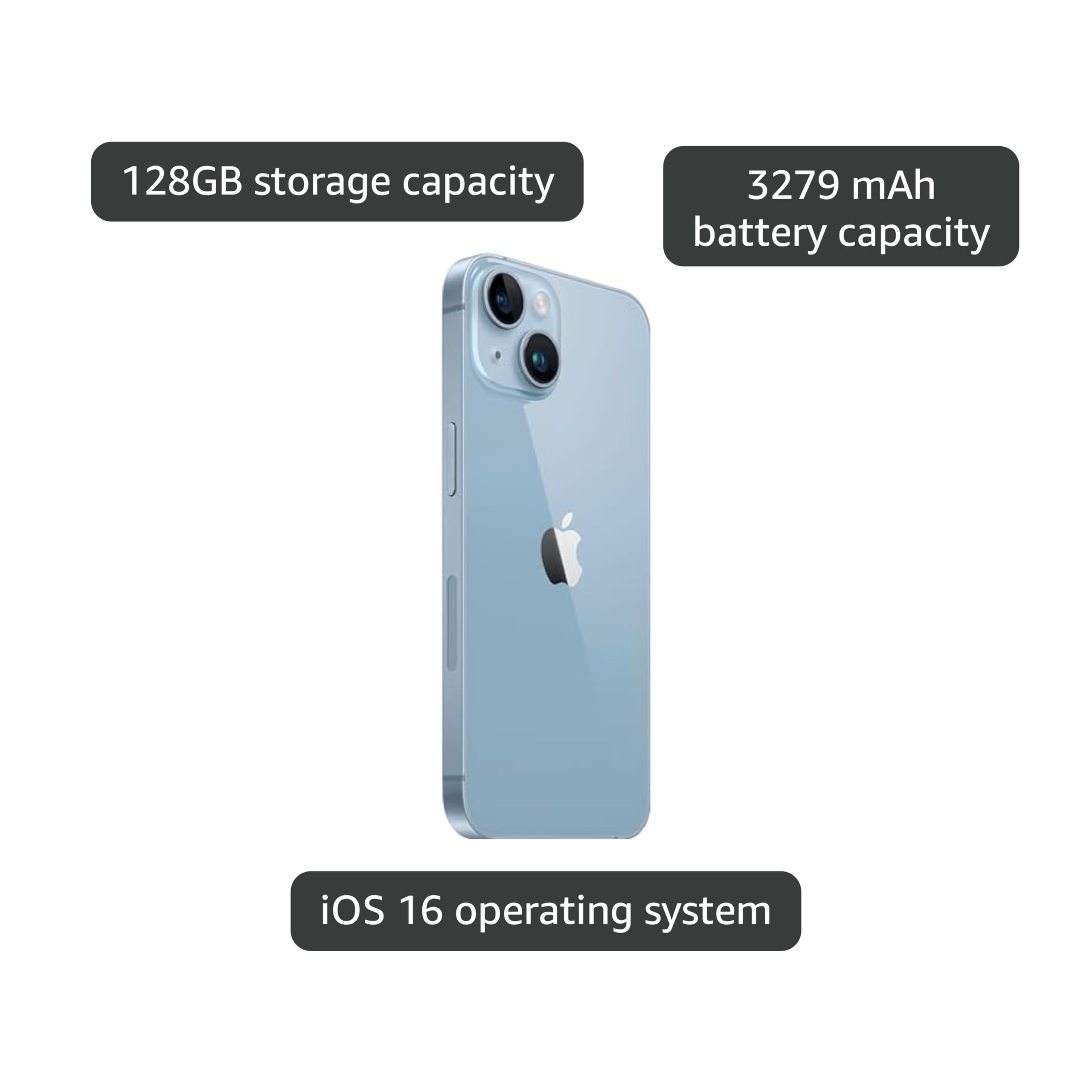 Amazon.com: Apple iPhone 14 (Renewed), 128GB, Blue - Unlocked