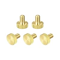 Vista 16 de uxcell Tornillos moleteados para pulgar, pernos planos de latón M6x20mm, perillas de agarre para PC, electrónico, mecánico, 10