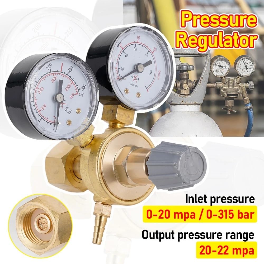 Reduktor do gazu CO2 Cylinder regulator przepływu przepływu przepływu miernika przepływu W21.8 1/4 Nić 0-20 MPa Zawór regulacyjny regulator ciśnienia