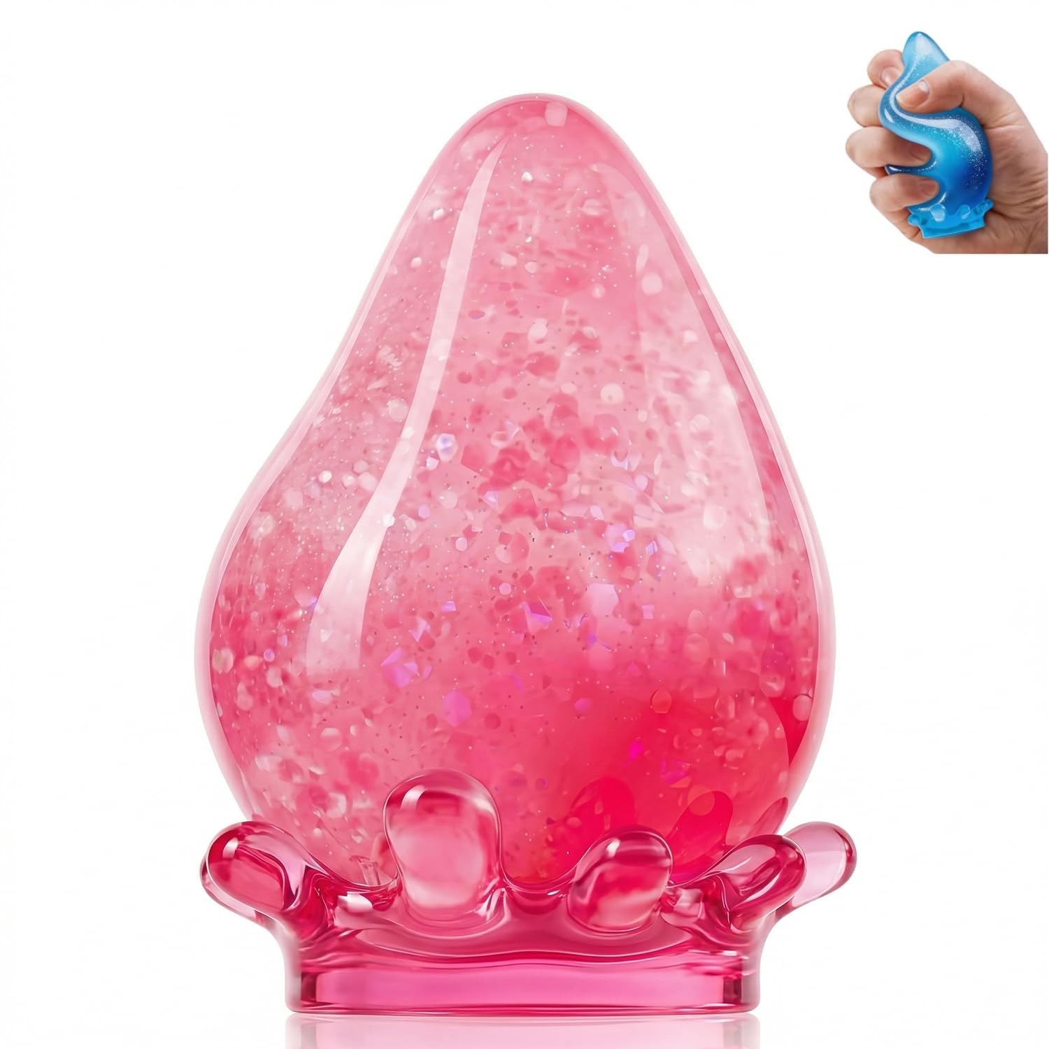 Water Drop Squeeze Squishies, Dream Squishy Drop Squishy Stress Ball, Soft Fidget Stress Ball, 2026 New Slow Rise Relief Fidget Sensory for Anxiety Stress Easter Party Favors (Pink)