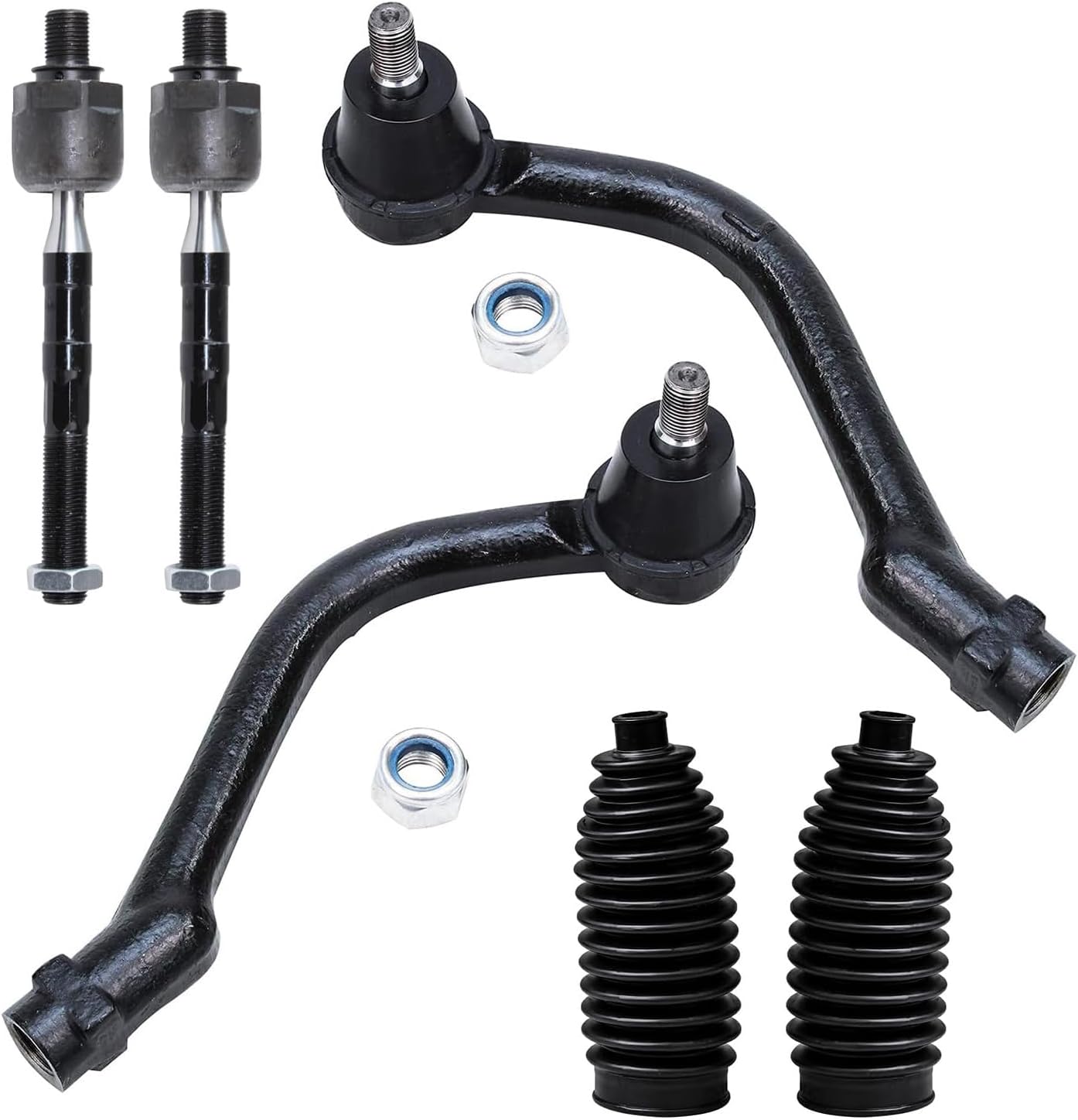 Detroit Axle - Front Tie Rods Kit for Hyundai 2006-2008 Sonata, 2006-2007 Azera, Inner & Outer Tie Rod Ends Boots Replacement - 6pc Set