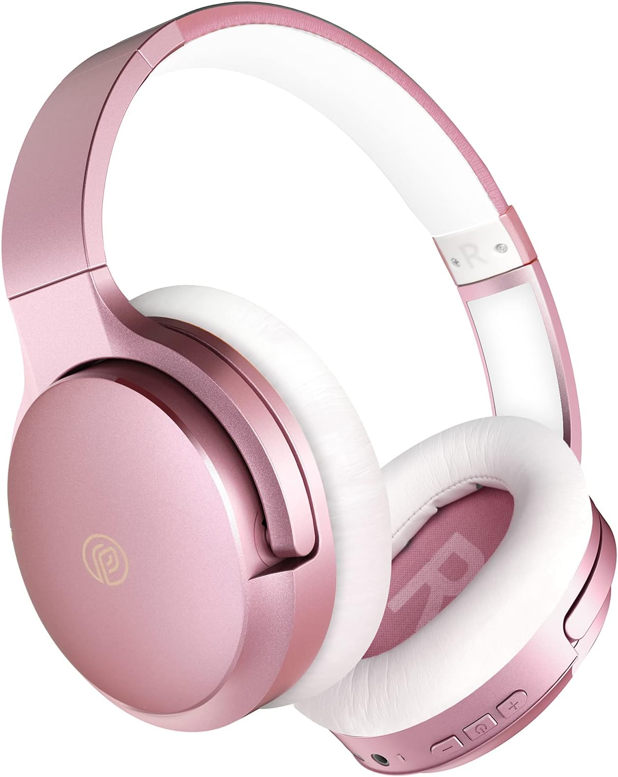 Active Noise Cancelling Headphones,Wireless Bluetooth Noise Cancelling Headphones Over Ear,Headphones with CVC 8.0 Mic,Hi-Fi Stereo,Comfortable Fit,50H Playtime for Travel,Home Office(Rose Gold)