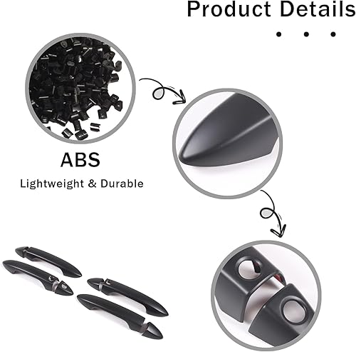 Miniatura 6 de Cubierta exterior para manija de puerta para Honda Pilot 2016-2022  Honda Ridgeline 2017-2024, 4 piezas de accesorios protectores de manija de