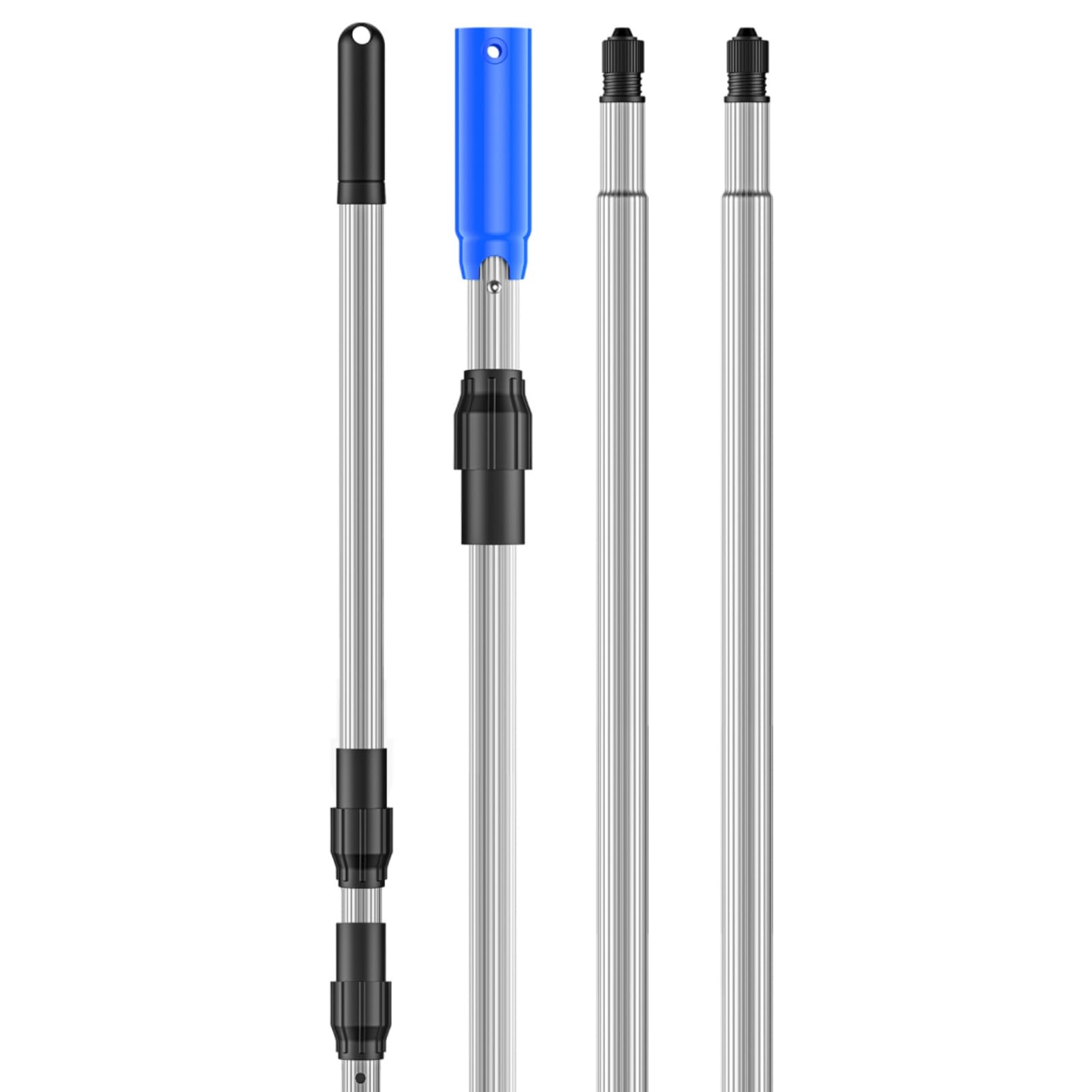 TOPDING & HZ Professional 15.2 Foot Pool Pole Telescoping Swimming Pool Cleaning Poles,Adjustable Telescopic Pole for Skimmer Net,Brush,Vacuum Heads