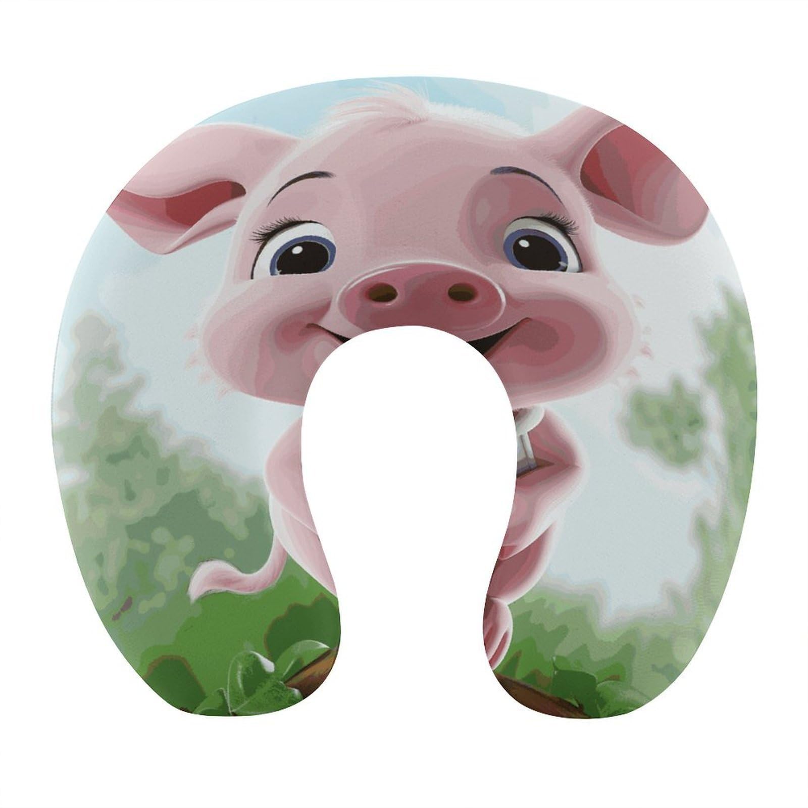Adfgyerh Style Smiling (13) U-Shaped Pillow，Memory Foam Pillow Core，Cushion ，Provide Neck Support ，Travel Pillow，Suitable For Airplanes, Cars, Homes, And Offices.