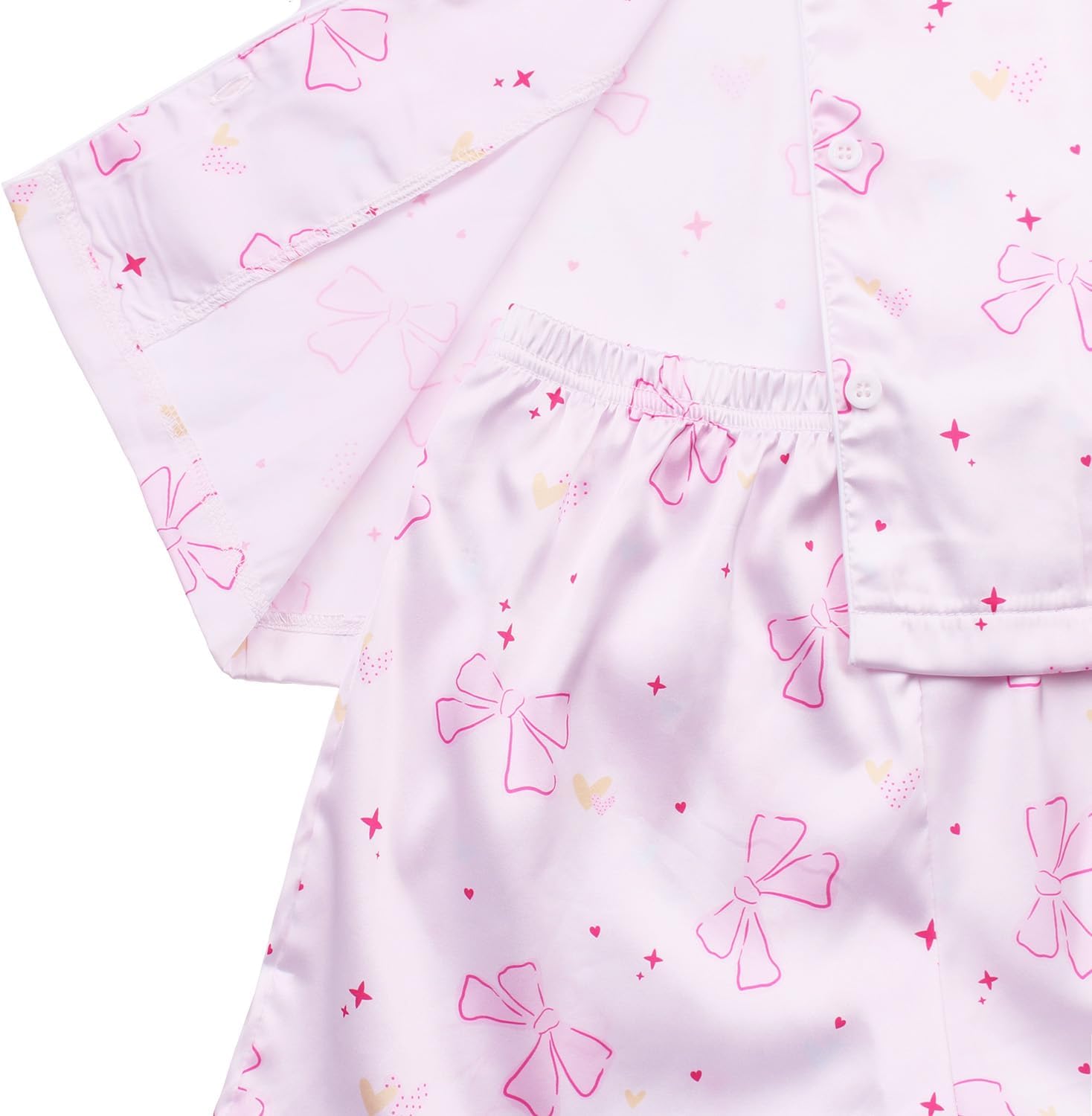 JESKIDS Girls Boys Satin Pajamas Sets Kids Silk Sleepwear Summer Nightwear 4-13 Years - Image 6