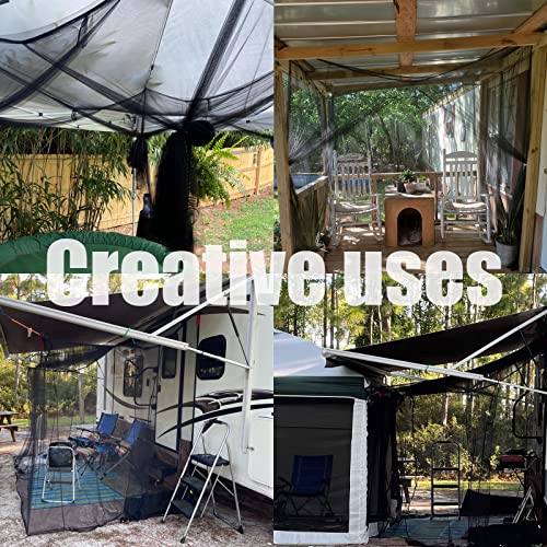 Bigomila Black Mosquito Net Four Corner Bed Canopy Queen Size Bed Curtains King Size Bed Drapes Four Sides Open Mesh Bed Canopy Girl Elegant Bed Decoration (Black) #TOP6