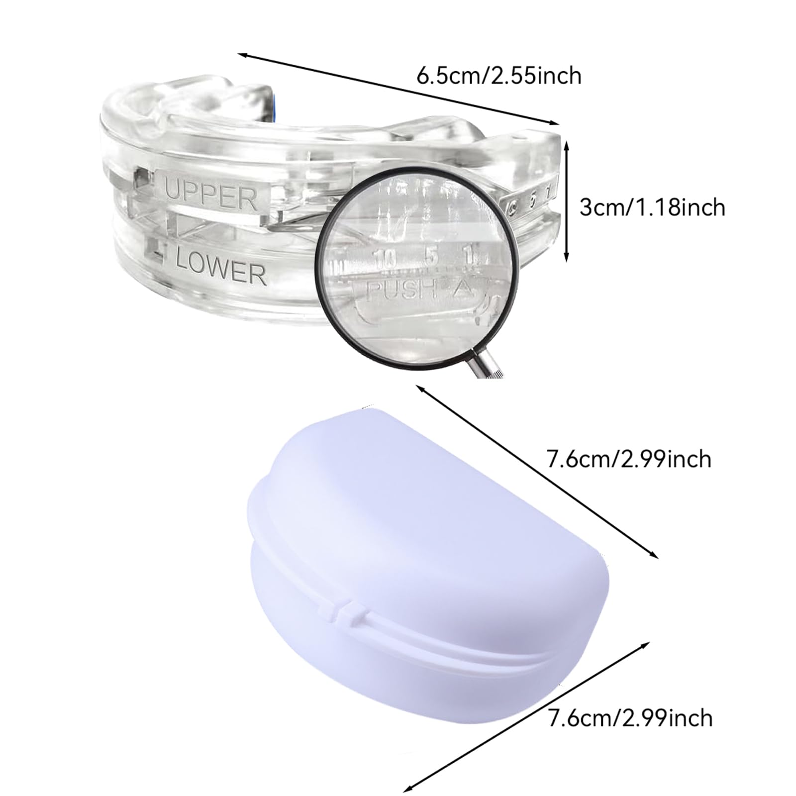 Schnarchschiene Verstellbare Aufbissschiene gegen Schnarchen und Knirschen - Anti Schnarch Schnarchstopper - Anti-Snoring Mouth Guard - Verbessert Schlafqualität (Weiß mittel)