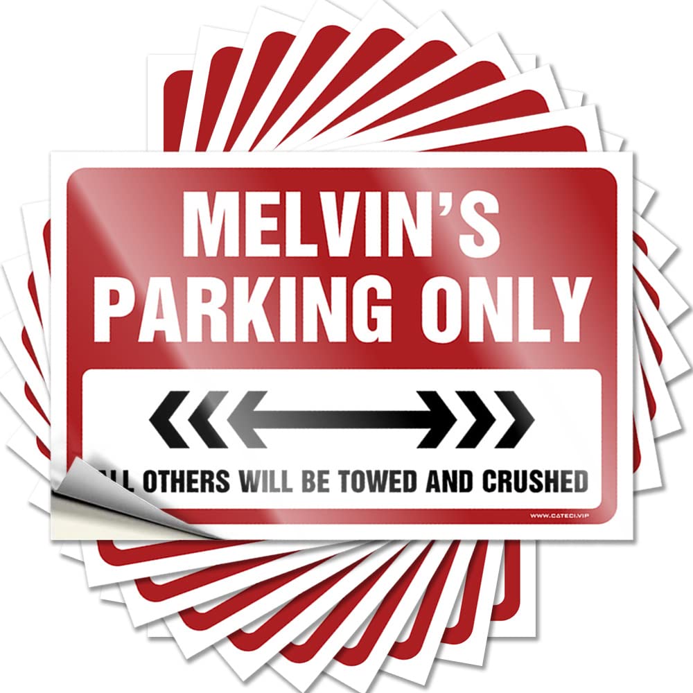 Rustic Crazy Saying - Melvin's Parking Only Removable Decal Hard Easy Peel for Gamer(12X18CM)