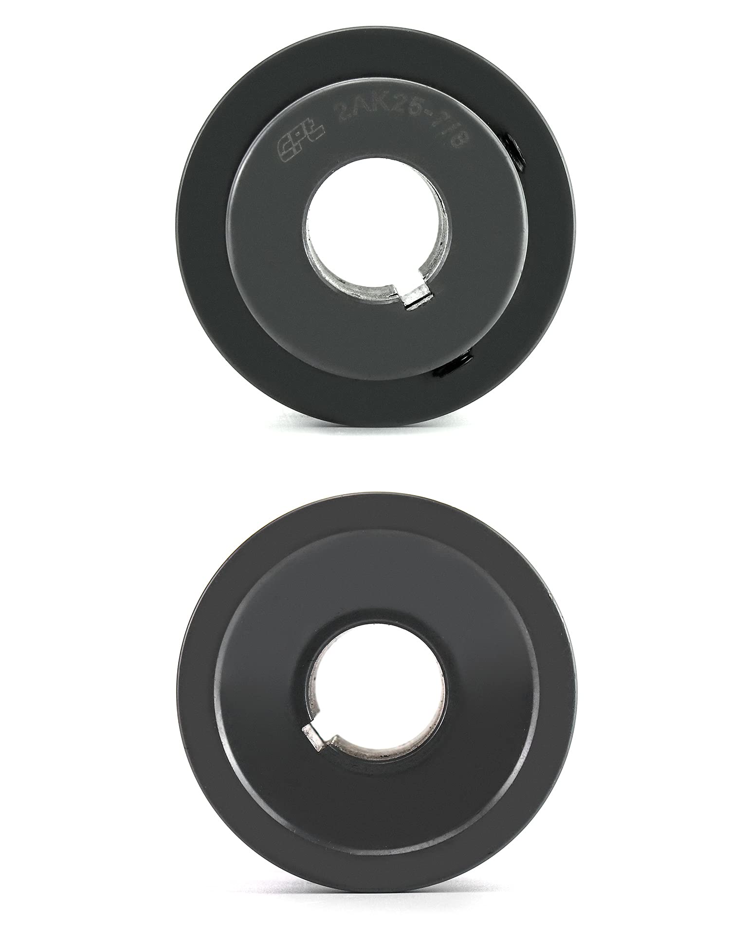 QWORK 2AK2578 Double Groove Pulley/Sheave, 2.55"OD 7/8" Bore, AK Fixed Bore Pulley, for A, 3L & 4L (A & AX) V-Belts, Cast Iron — Amazon image 3