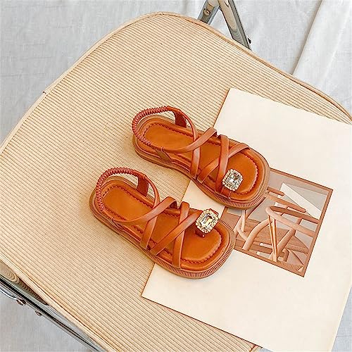 Girls Sandals Open Toe Cute No Heels Dress Sandals Strappy Design Summer Shoes Toddler/Little Shoes For Girls Size 42