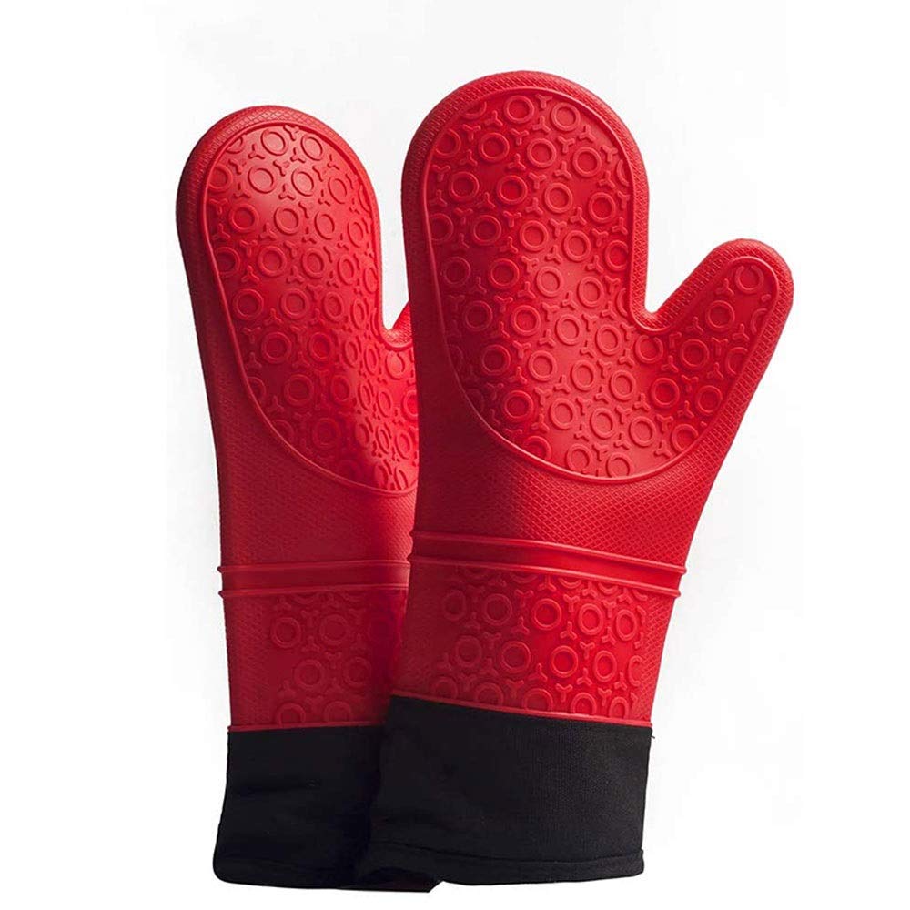 RajoNN Un Paio di Guanti Resistenti al Calore Guanti da Forno in Silicone Guanti da Barbecue Guanti da microonde per Barbecue Guanti Antiscivolo da Forno Guanto da Ispessimento