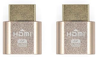 JMT 2pcs VGA Virtual Display Adapter HDMI DDC EDID Dummy Plug Headless Ghost Display Emulator Lock Plate 1920x1080 Generation@60Hz