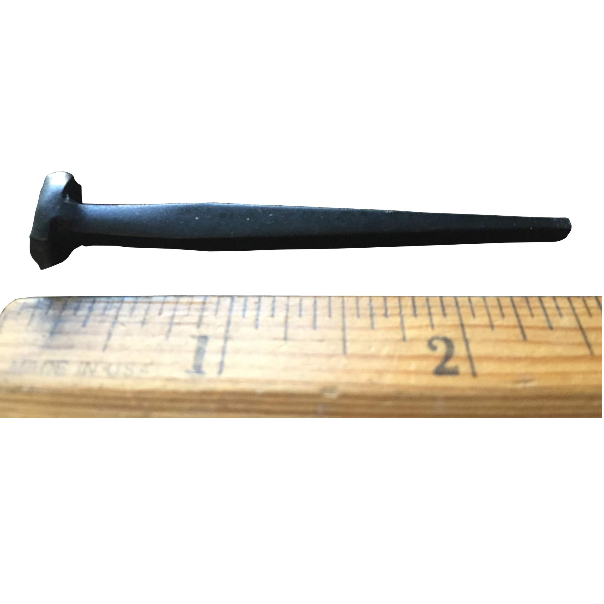 2.5”- Wrought Head Iron Nails – Antique Black rustic restoration accent nails for hanging, furniture, cabins, shutters & flooring – Decorative clavos nails – Distinct wrought rose head – 2.5 in