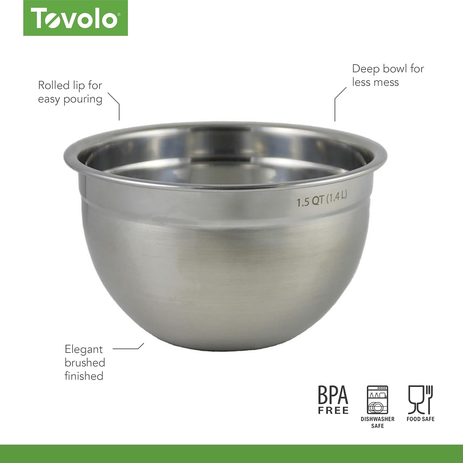 Tovolo, Bowl Mixing Stainless Steel 1.5 Quart