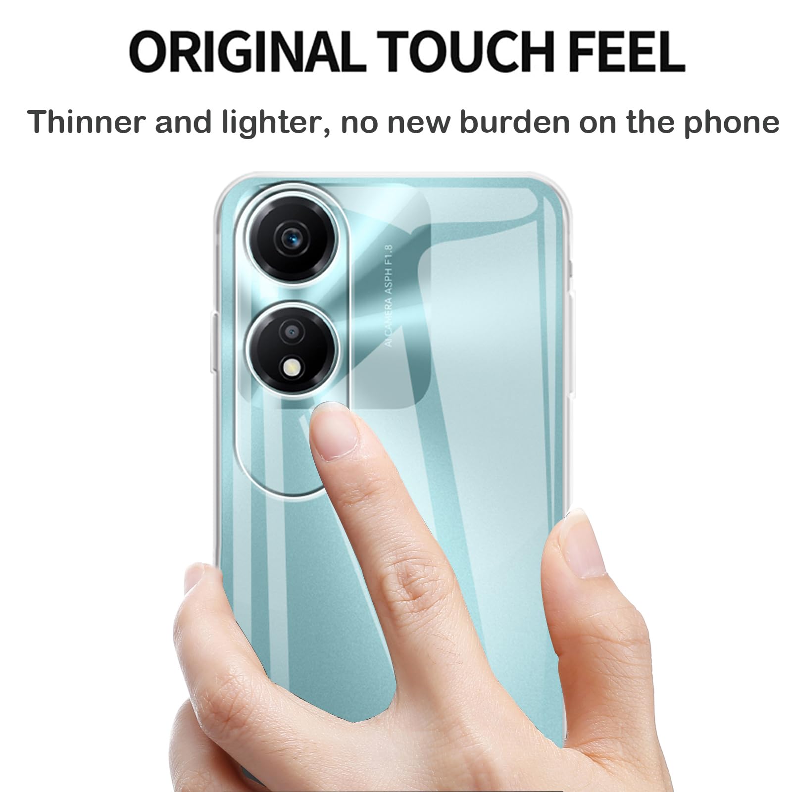 KUSINHOKA Cover per Honor X5 Plus + [3 Pezzi] Pellicola Vetro Temperato, Morbido Silicone [Antiurto] Custodia, Leggero [Anti-Graffio] TPU Trasparente Protettiva Custodia para Honor X5 Plus