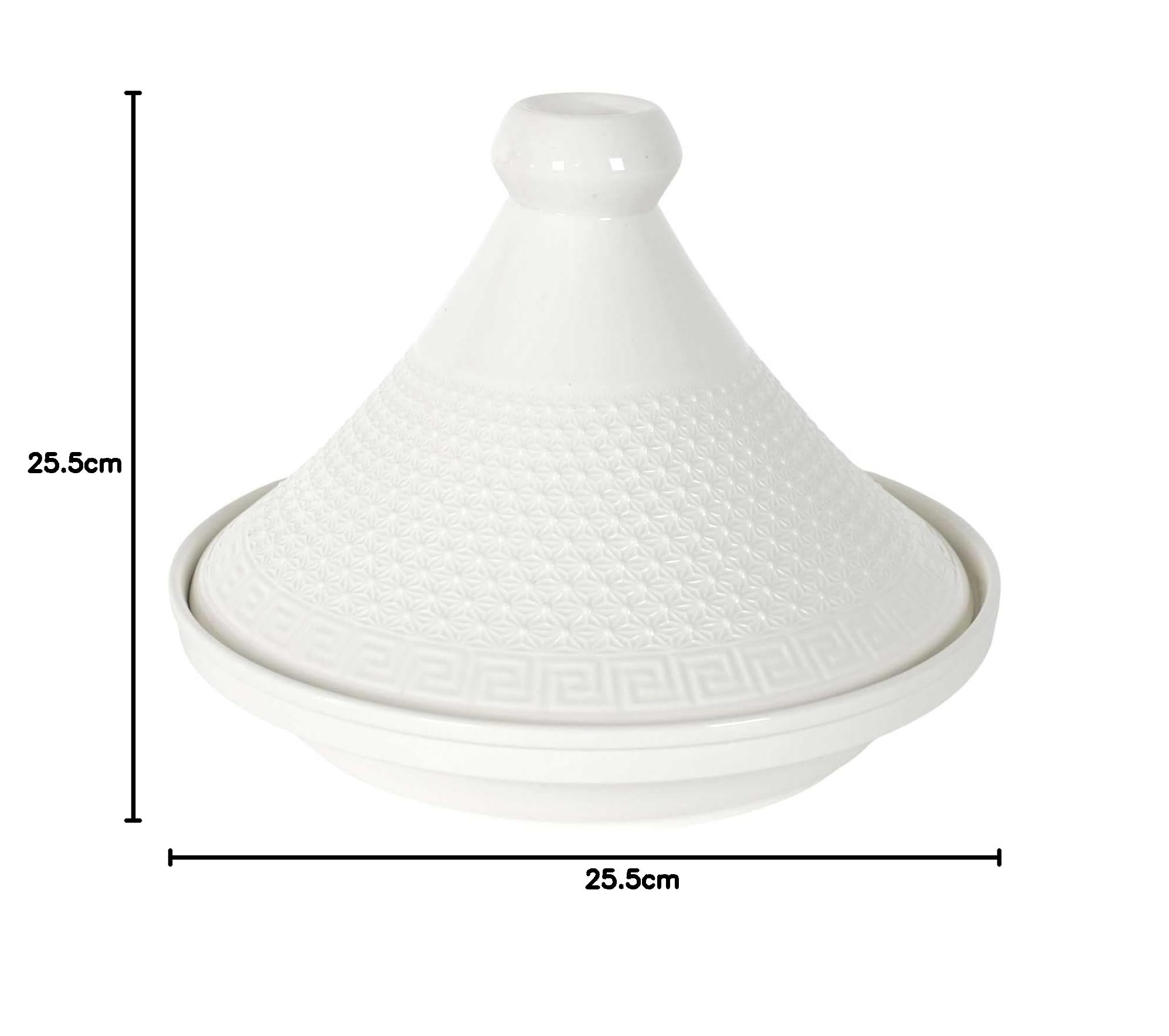 Home Deco Factory, KA0280, Tagine da Presentazione in Ceramica 25,5 cm - Elegante Utensile da Cucina e Accessorio da Servizio, Ideale per Carni e Verdure, Bianco