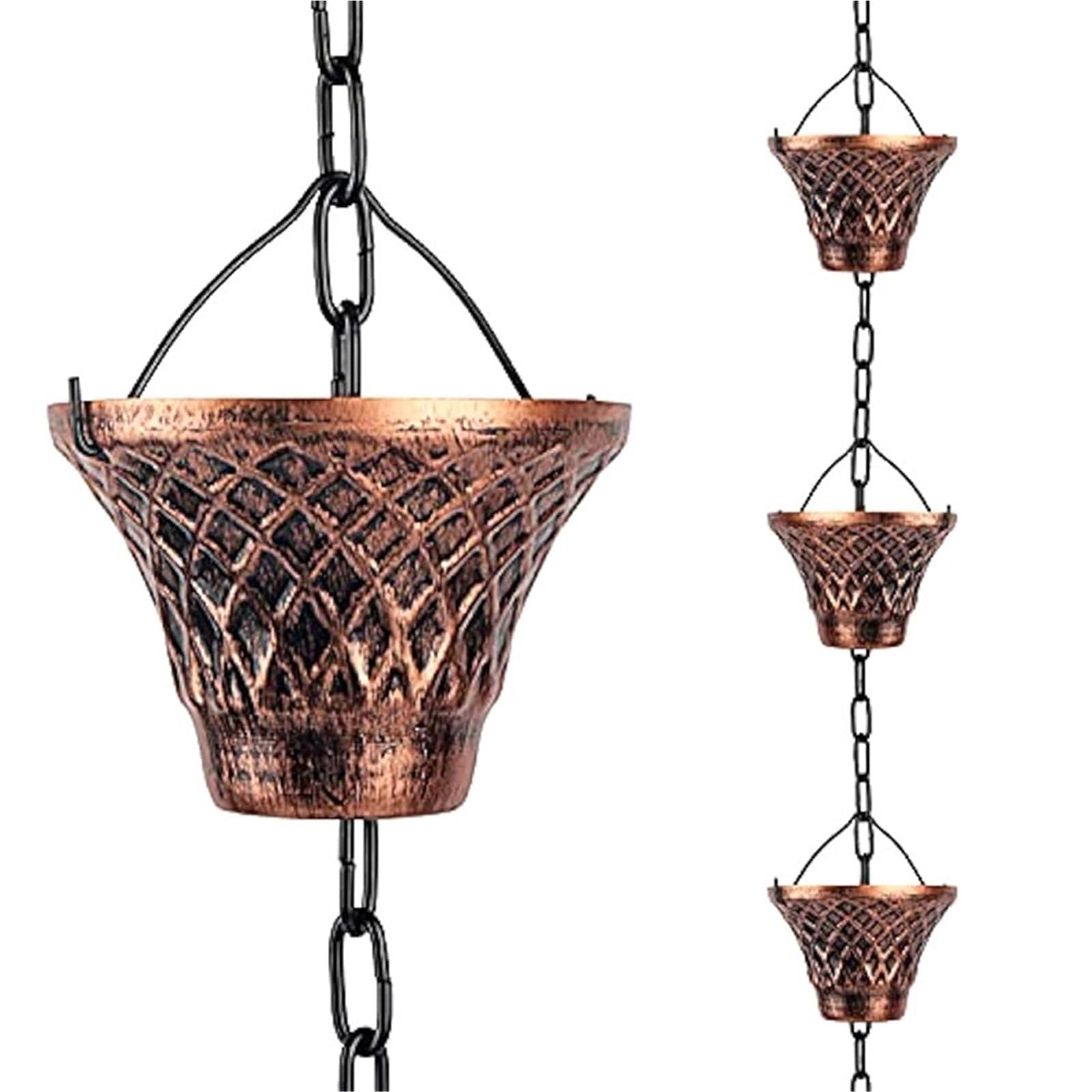 Cadenas de lluvia de cobre YUSUZH elegantes para canalones de balcón 2 uds