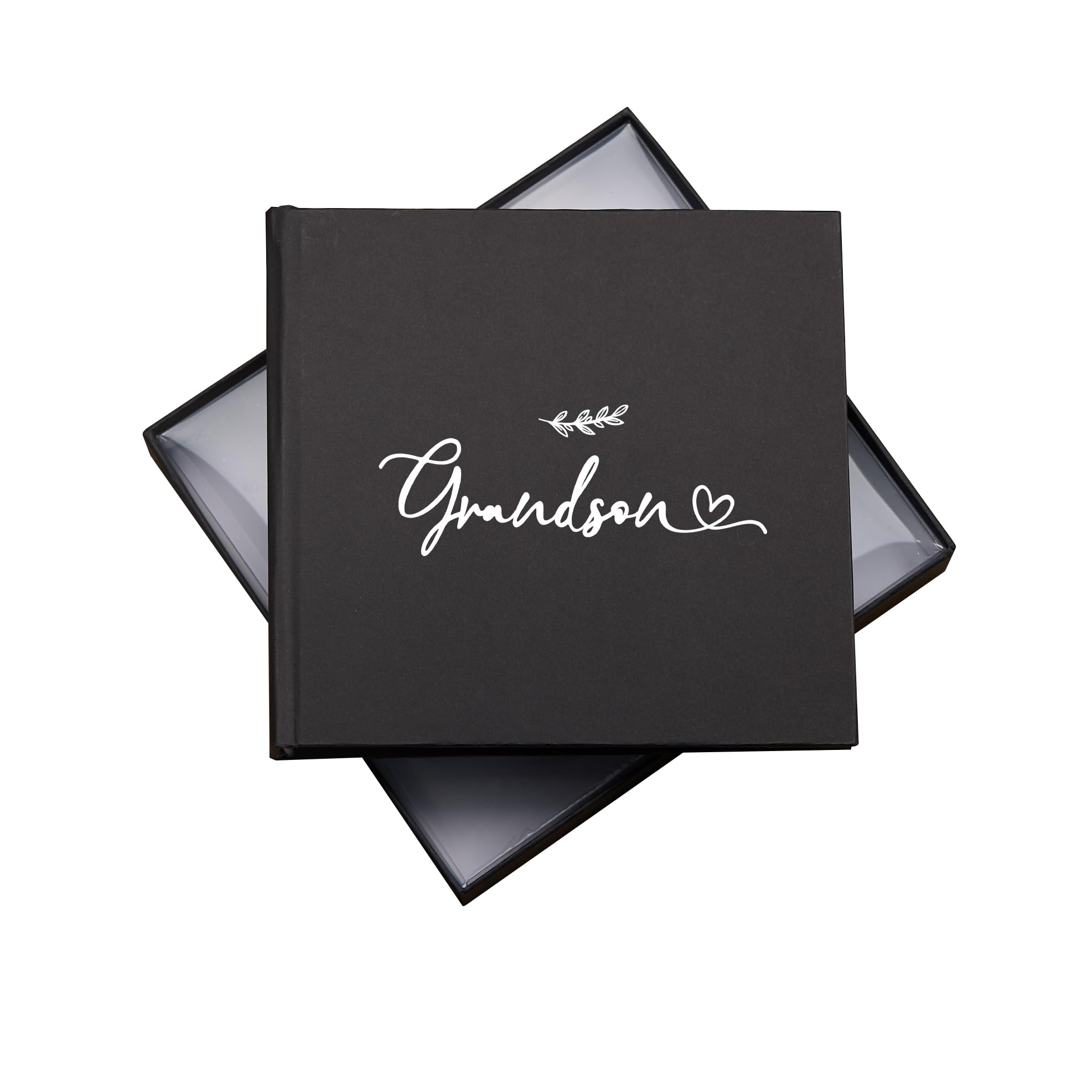 Grandson Leaf Design Memories Photo Album, Holds 50 6x4 inch Photos, 18.5x19.5cm, Black