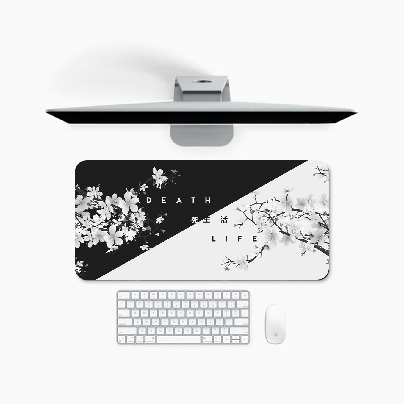 SoulAbiti Minimalist Cycle of Life Art Mouse Pad - 23.6 x 11 Inches Desk Pad - Gaming and Workstation Mat for Illustration Artwork Fans - Non-Slip Rubber Base - Smooth Surface for Precise Control 4