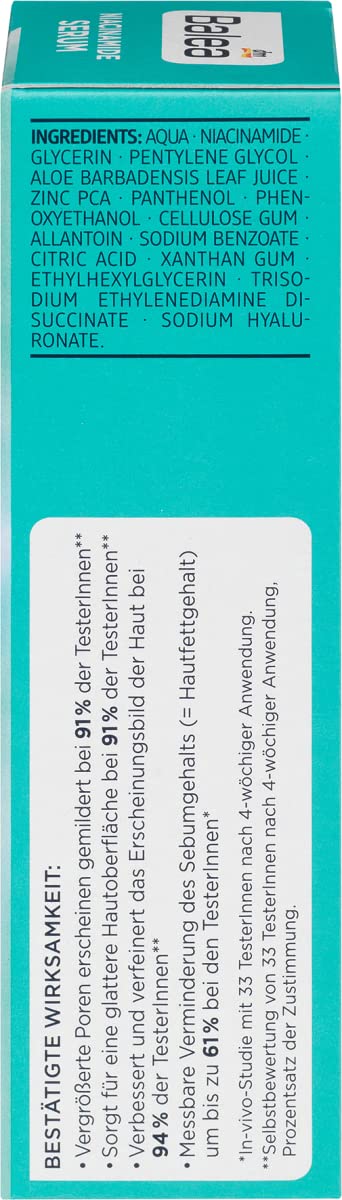 Balea NIACINAMIDE GEL SUERUM CON 10% niacinamida y 1% zinc para una piel hermosa y fortalecida, sin perfume, paquete de 4 (4 x 30 ml), 120 ml