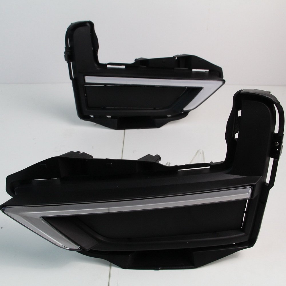 July King LED Daytime Running Lights DRL compatible for Nissan X-trail Rogue 2017-2021, 6000K LED Front Bumper DRL+ Yellow Turn Signals