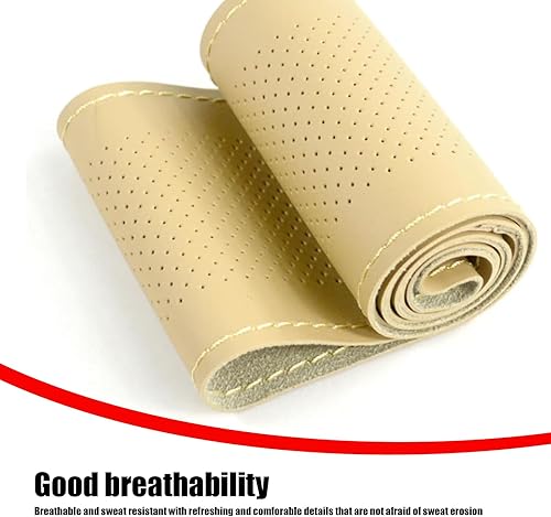 Miniatura 4 de UGSHY Pack-1 Breathable Steering Wheel Cover, 14.9In Leather Sewnable Waterproof Steering Wheel Cover, Steering Wheel Cover for Car Truck SUV (Gray