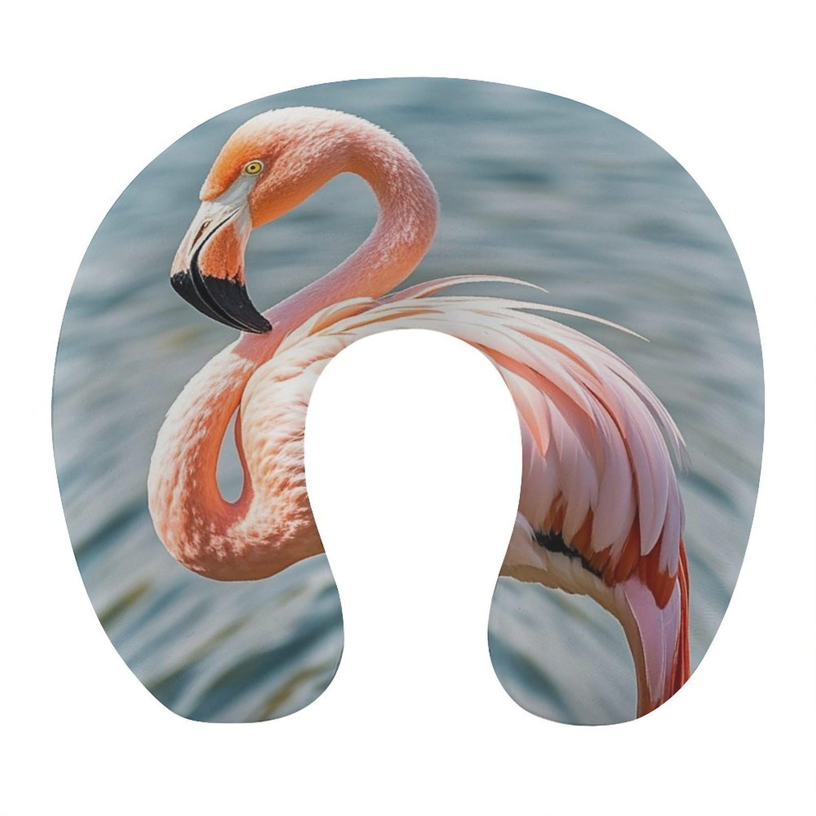 FekiLoot Pink Flamingo Travel Pillow U Shaped Neck Pillow Comfortable Memory Foam Pillow Portable Soft Headrest Lightweight Neck and Head Support for Planes Trains Self-Driving Cars