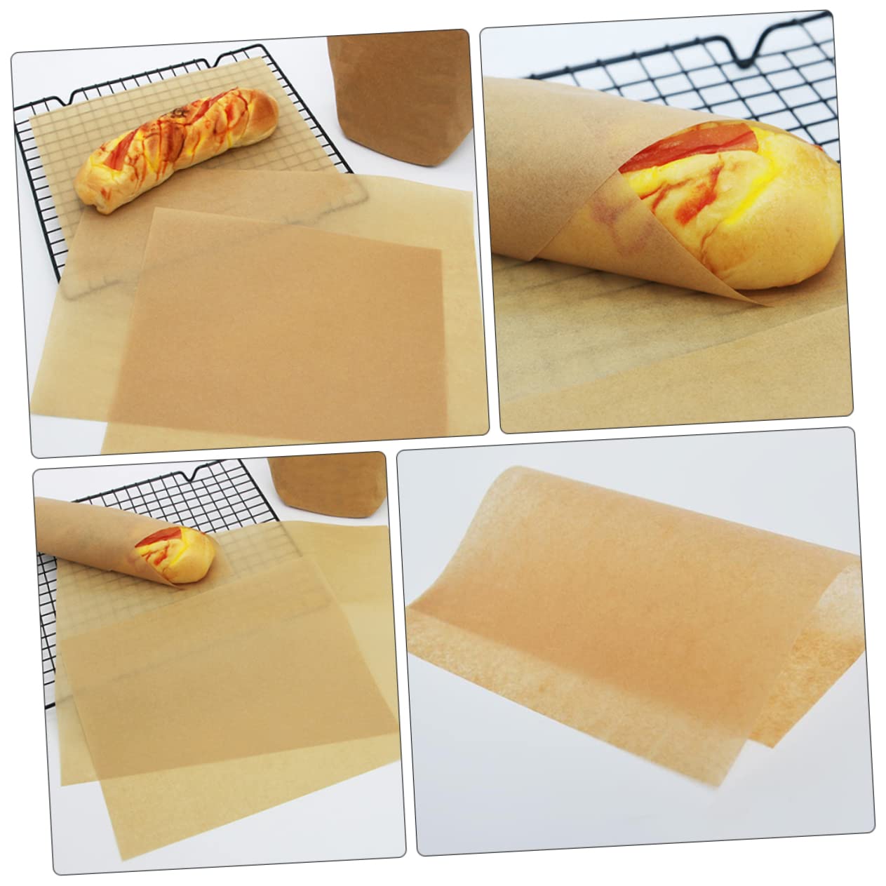 Mikinona Carta da Forno in Carta Kraft Marrone 30x40cm Non Aderente Forte Conducibilità Termica per Pasticcerie e Negozi di Dessert 100 Pezzi