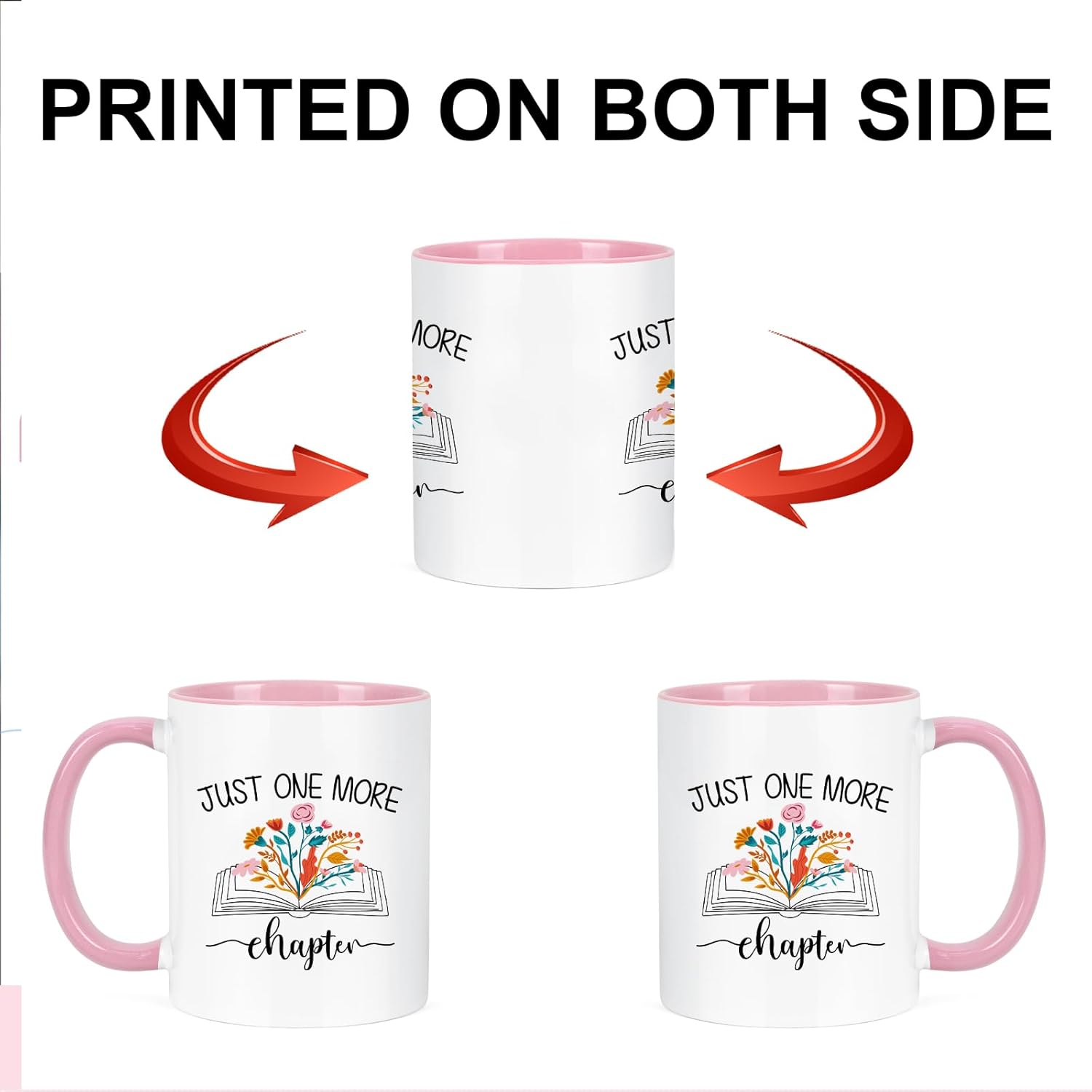 Cabtnca Book Lovers Gifts, Christmas Gifts for Book Lovers Women Readers, Just One More Chapter Mug, Librarian Gift for Readers, Bookaholic, 11 Oz - Image 6