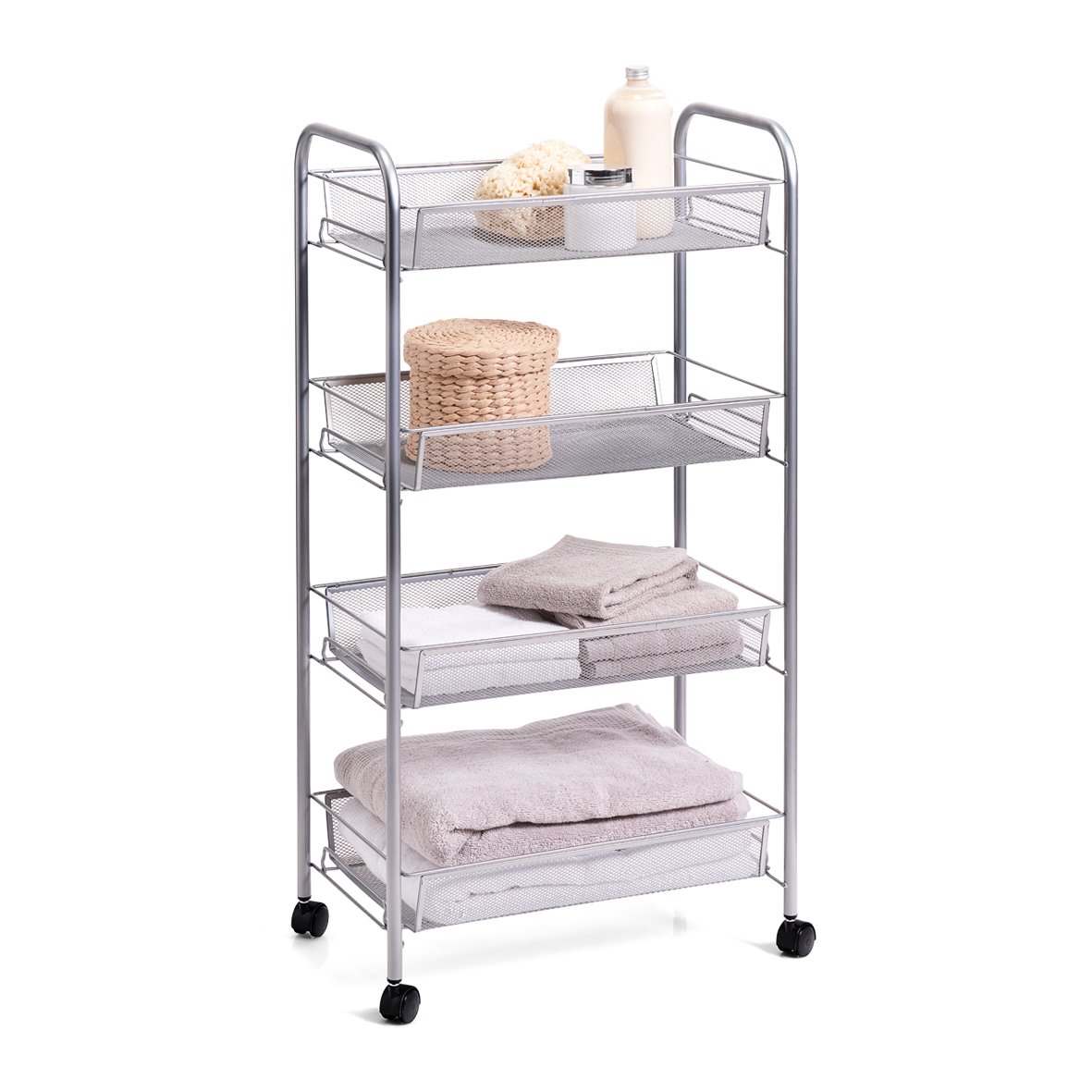 Zeller 18172 Etagen-Rollwagen, 4-Lagig, Mesh